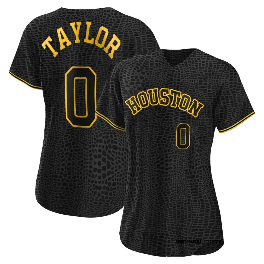 Andrew Taylor Women's Houston Astros Black Authentic Snake Skin City Jersey