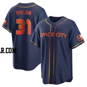 Andrew Taylor Youth Houston Astros Navy Replica 2022 City Connect Jersey