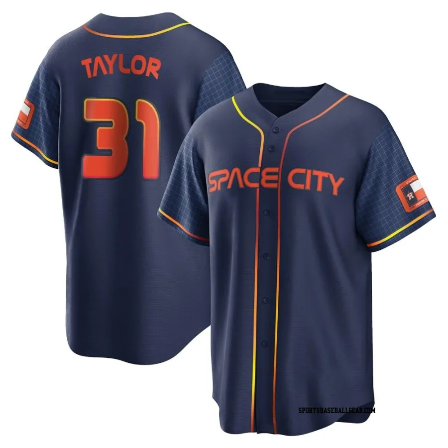 Andrew Taylor Youth Houston Astros Navy Replica 2022 City Connect Jersey