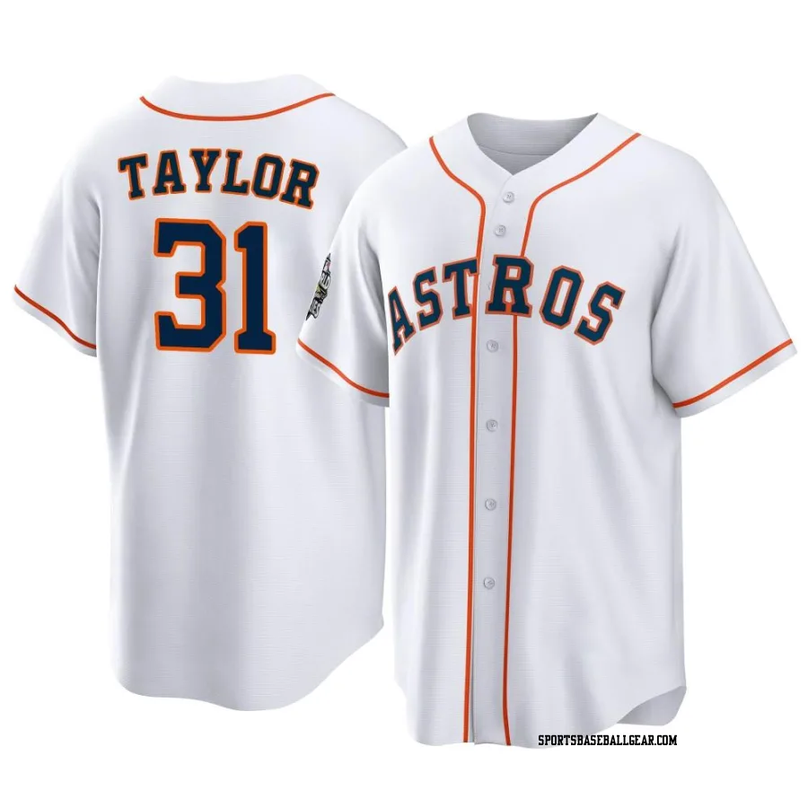 Andrew Taylor Youth Houston Astros White Replica 2022 World Series Home Jersey