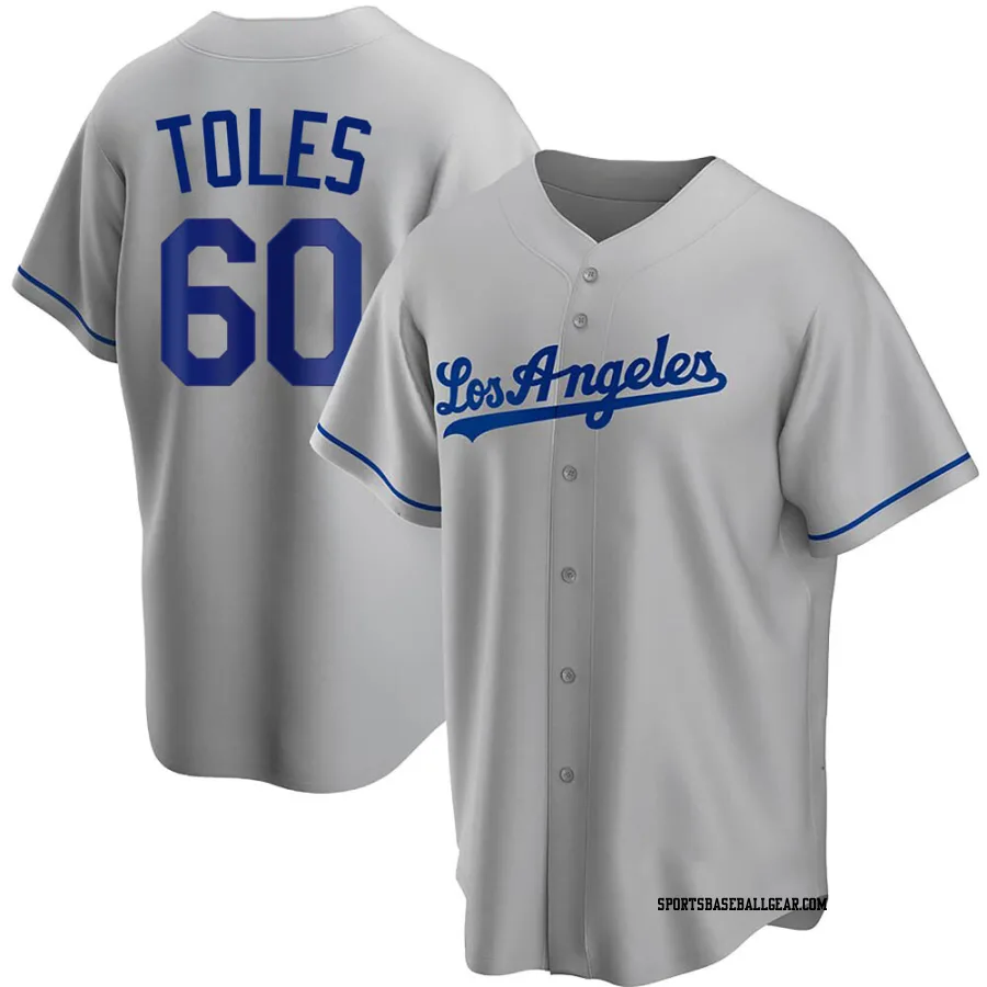 Andrew Toles Men's Los Angeles Dodgers Gray Replica Road Jersey