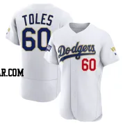 Andrew Toles Men's Los Angeles Dodgers White/Gold Authentic 2021 Gold Program Player Jersey