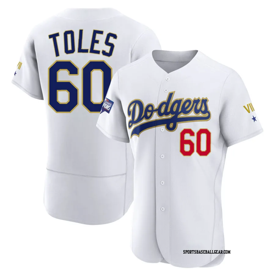 Andrew Toles Men's Los Angeles Dodgers White/Gold Authentic 2021 Gold Program Player Jersey