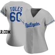 Andrew Toles Women's Los Angeles Dodgers Gray Authentic Road Jersey