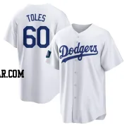 Andrew Toles Youth Los Angeles Dodgers White Replica 2024 World Tour Seoul Series Home Jersey