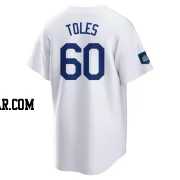 Andrew Toles Youth Los Angeles Dodgers White Replica 2024 World Tour Seoul Series Home Jersey