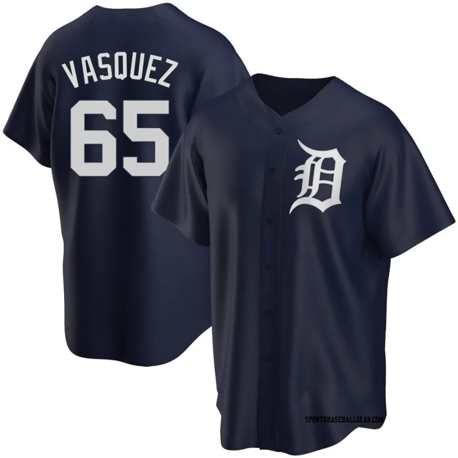 Andrew Vasquez Men's Detroit Tigers Navy Replica Alternate Jersey