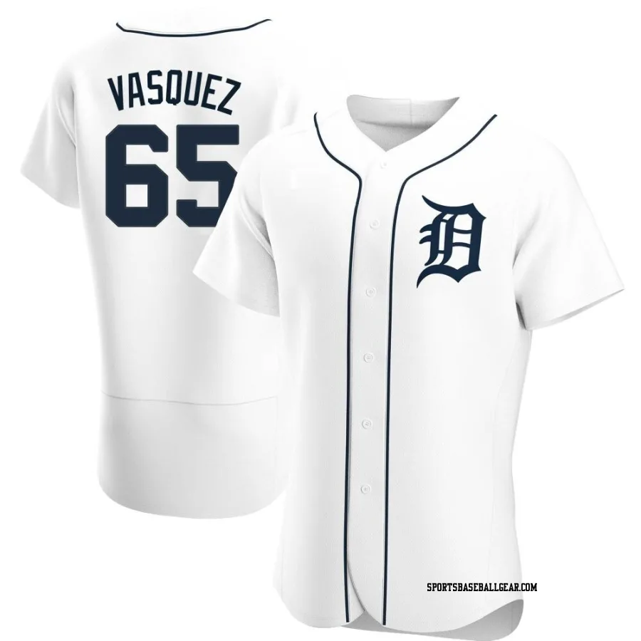 Andrew Vasquez Men's Detroit Tigers White Authentic Home Jersey