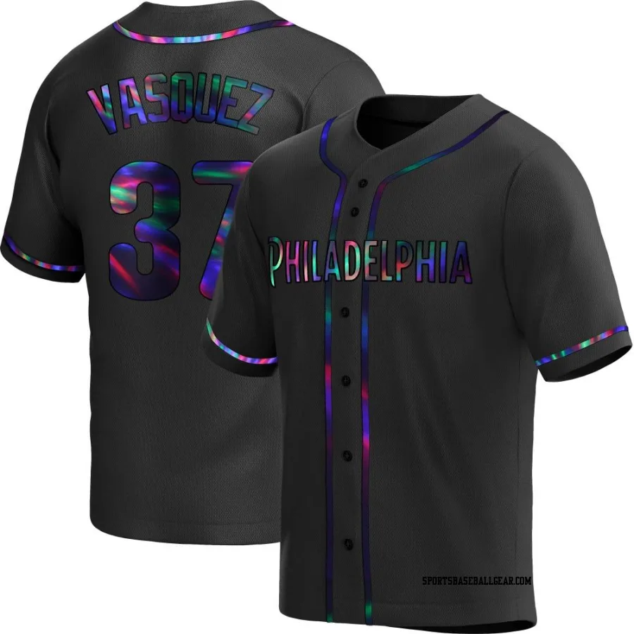 Andrew Vasquez Men's Philadelphia Phillies Black Holographic Replica Alternate Jersey