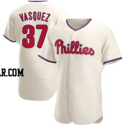 Andrew Vasquez Men's Philadelphia Phillies Cream Authentic Alternate Jersey