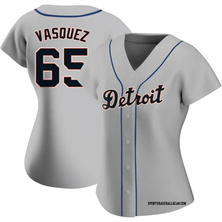 Andrew Vasquez Women's Detroit Tigers Gray Replica Road Jersey