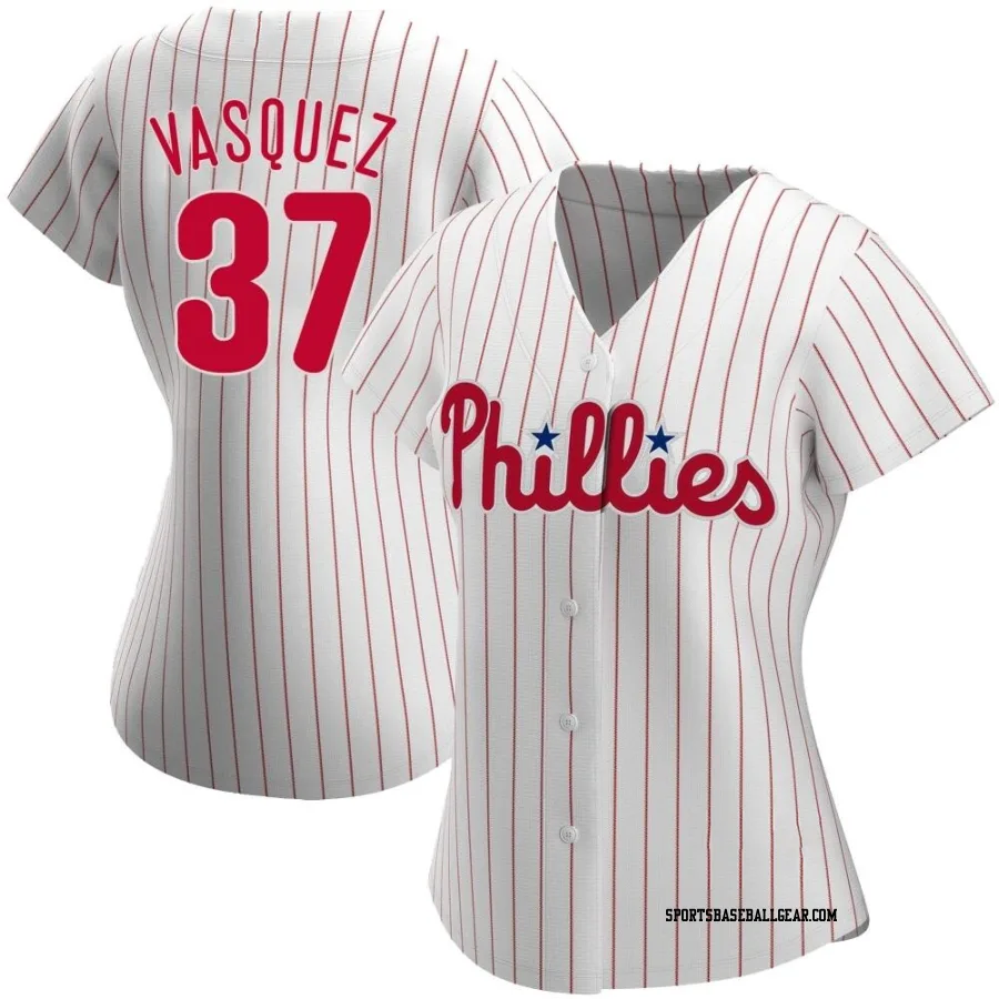 Andrew Vasquez Women's Philadelphia Phillies White Authentic Home Jersey