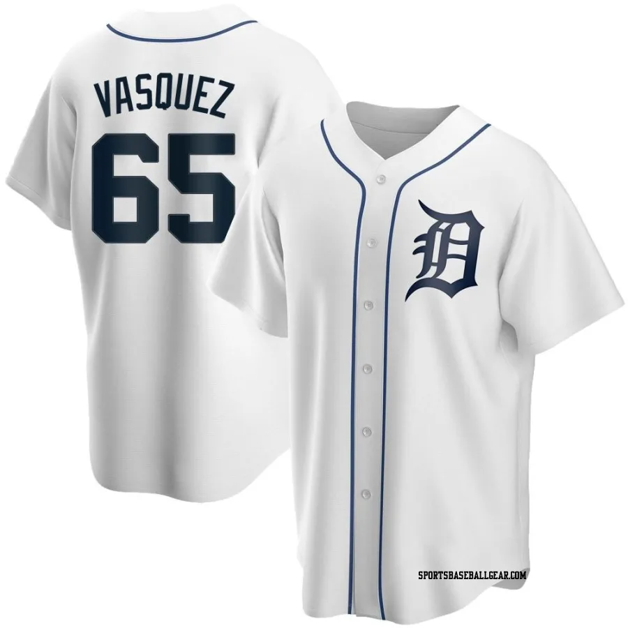 Andrew Vasquez Youth Detroit Tigers White Replica Home Jersey