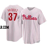 Andrew Vasquez Youth Philadelphia Phillies White Replica 2022 World Series Home Jersey