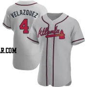 Andrew Velazquez Men's Atlanta Braves Gray Authentic Road Jersey