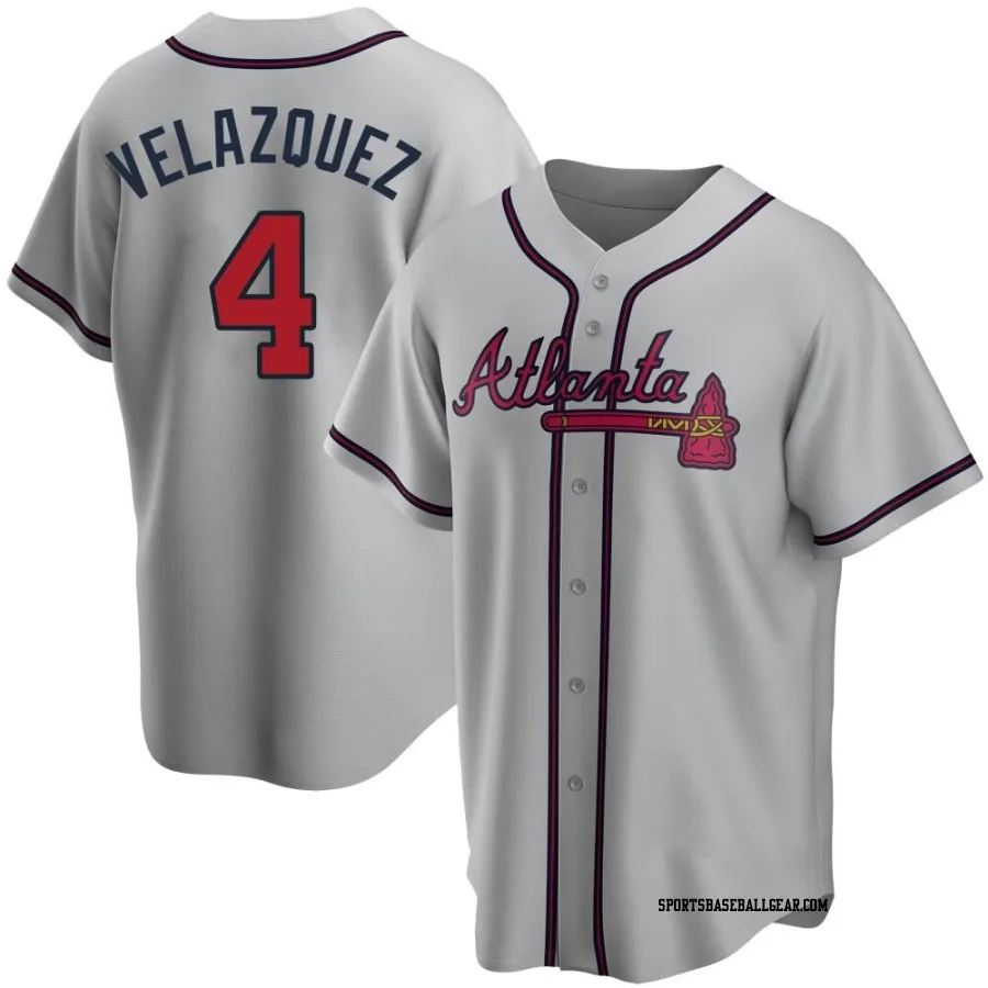 Andrew Velazquez Men's Atlanta Braves Gray Replica Road Jersey