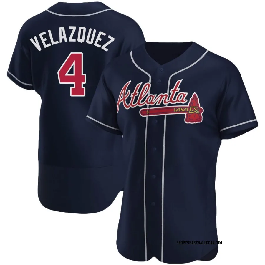 Andrew Velazquez Men's Atlanta Braves Navy Authentic Alternate Jersey