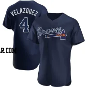 Andrew Velazquez Men's Atlanta Braves Navy Authentic Alternate Team Name Jersey