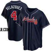 Andrew Velazquez Men's Atlanta Braves Navy Replica Alternate Jersey