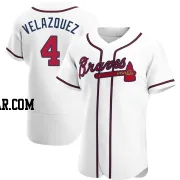 Andrew Velazquez Men's Atlanta Braves White Authentic Home Jersey