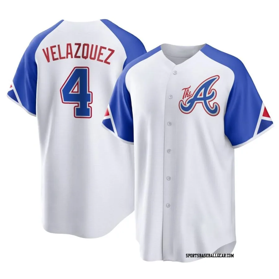 Andrew Velazquez Men's Atlanta Braves White Replica 2023 City Connect Jersey