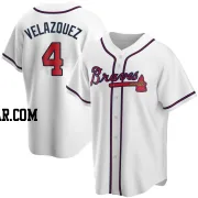 Andrew Velazquez Men's Atlanta Braves White Replica Home Jersey