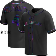 Andrew Velazquez Men's Los Angeles Angels Black Holographic Replica Alternate Jersey