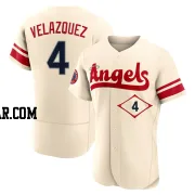 Andrew Velazquez Men's Los Angeles Angels Cream Authentic 2022 City Connect Jersey