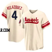 Andrew Velazquez Men's Los Angeles Angels Cream Replica 2022 City Connect Jersey