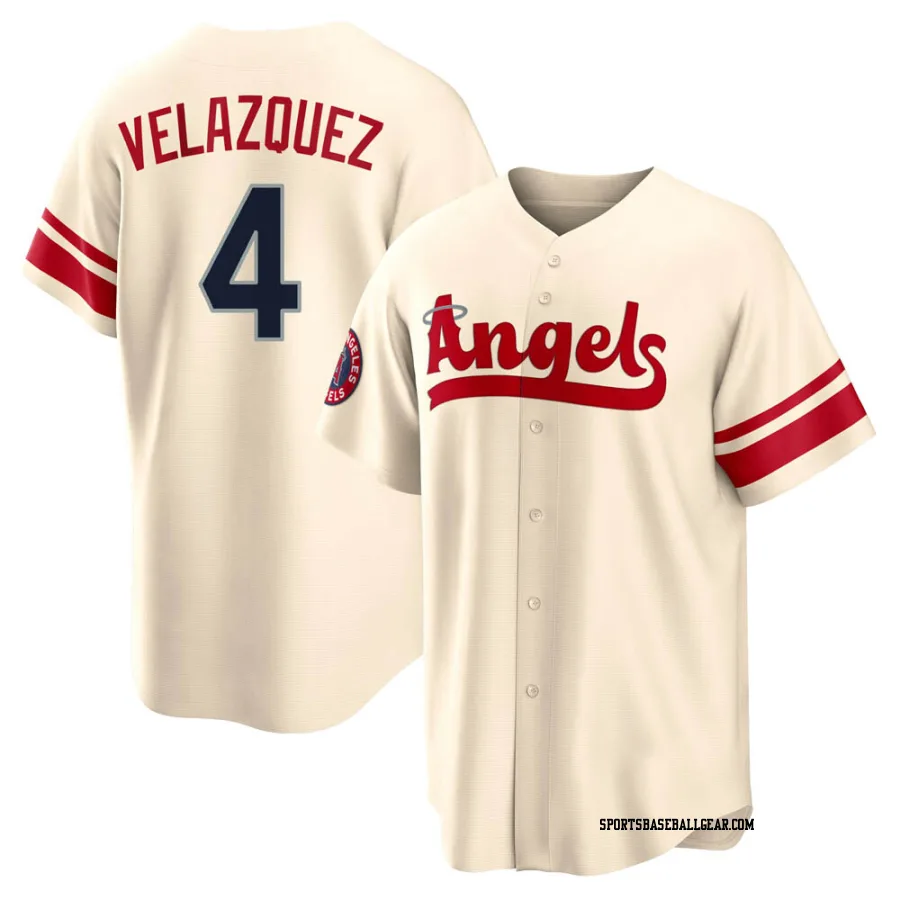 Andrew Velazquez Men's Los Angeles Angels Cream Replica 2022 City Connect Jersey