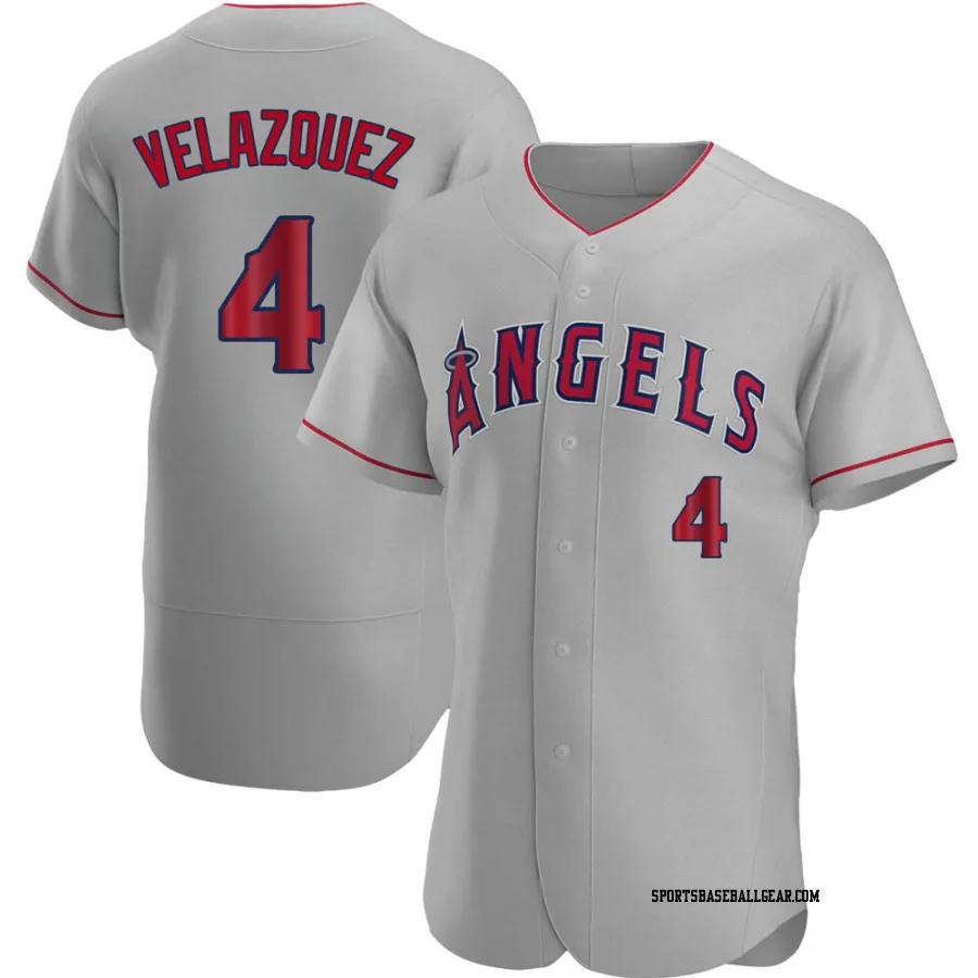 Andrew Velazquez Men's Los Angeles Angels Gray Authentic Road Jersey