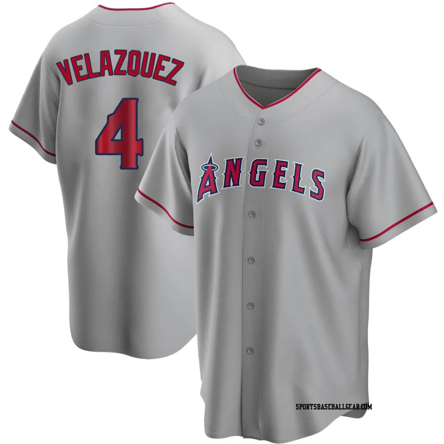 Andrew Velazquez Men's Los Angeles Angels Replica Silver Road Jersey