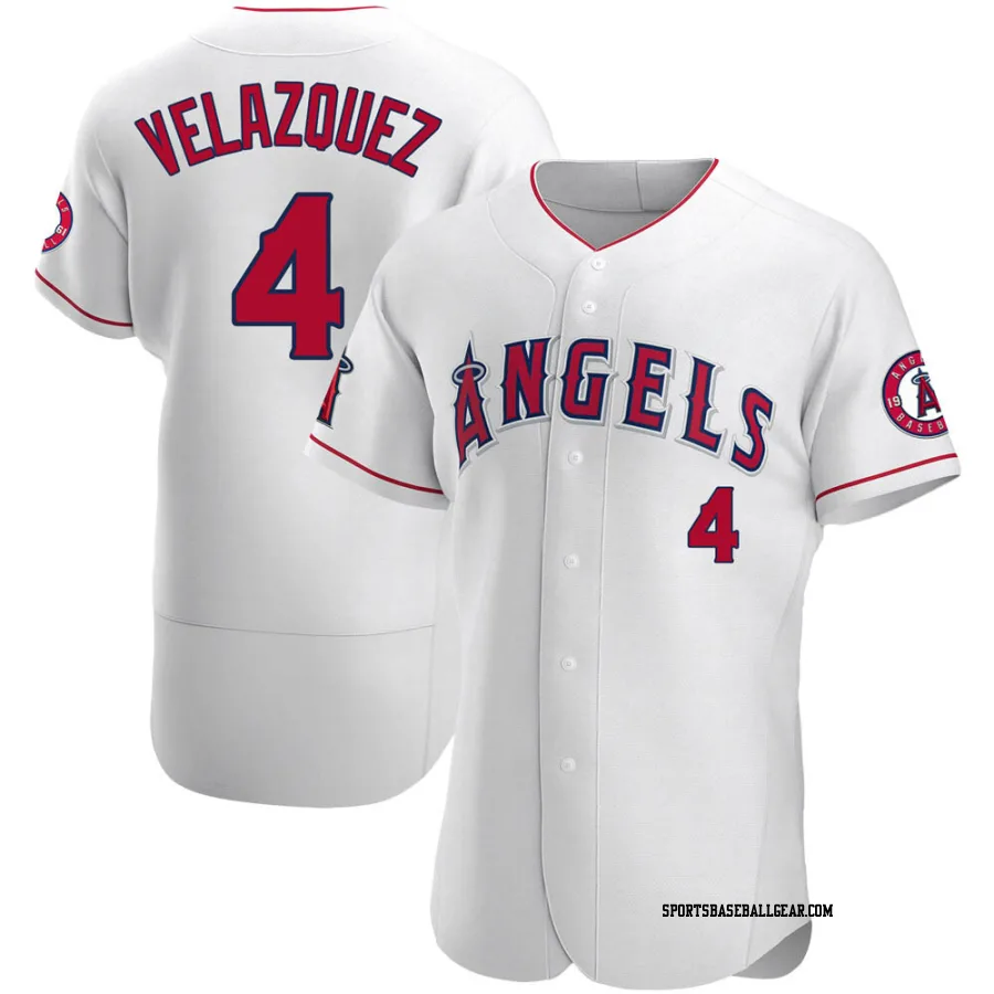 Andrew Velazquez Men's Los Angeles Angels White Authentic Jersey