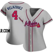 Andrew Velazquez Women's Atlanta Braves Gray Replica Road Jersey