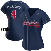 Andrew Velazquez Women's Atlanta Braves Navy Authentic Alternate Jersey