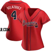 Andrew Velazquez Women's Atlanta Braves Red Replica Alternate Jersey