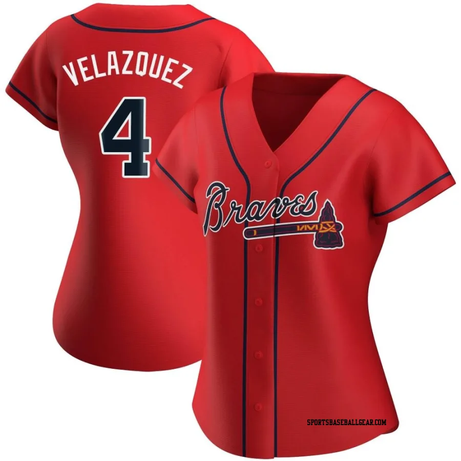 Andrew Velazquez Women's Atlanta Braves Red Replica Alternate Jersey