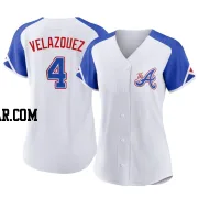 Andrew Velazquez Women's Atlanta Braves White Authentic 2023 City Connect Jersey