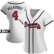 Andrew Velazquez Women's Atlanta Braves White Authentic Home Jersey