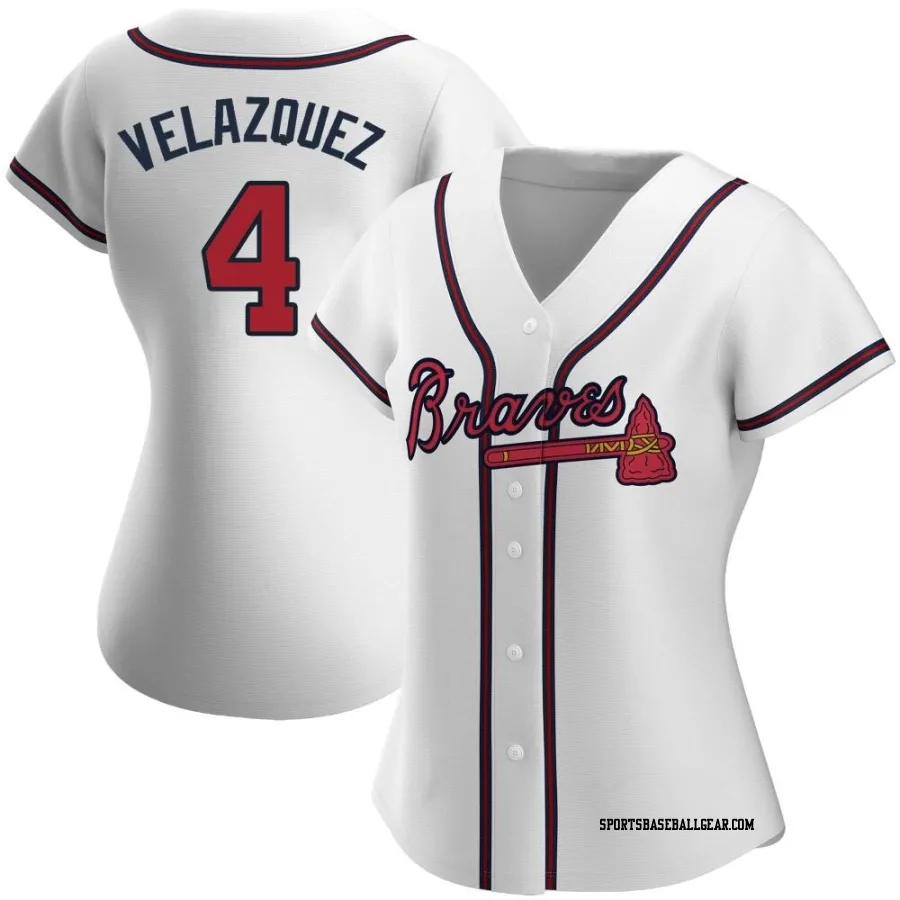 Andrew Velazquez Women's Atlanta Braves White Authentic Home Jersey