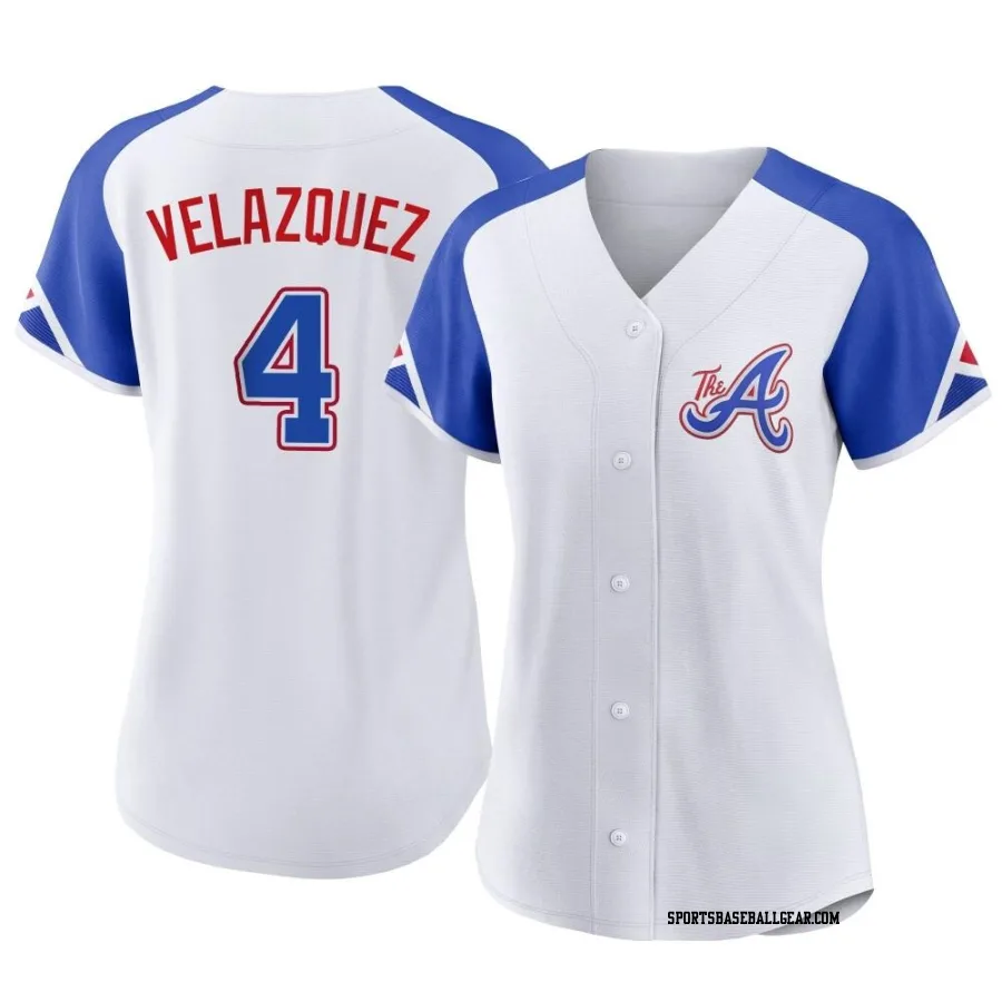 Andrew Velazquez Women's Atlanta Braves White Replica 2023 City Connect Jersey