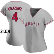 Andrew Velazquez Women's Los Angeles Angels Authentic Silver Road Jersey