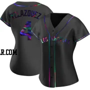 Andrew Velazquez Women's Los Angeles Angels Black Holographic Replica Alternate Jersey