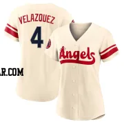 Andrew Velazquez Women's Los Angeles Angels Cream Authentic 2022 City Connect Jersey