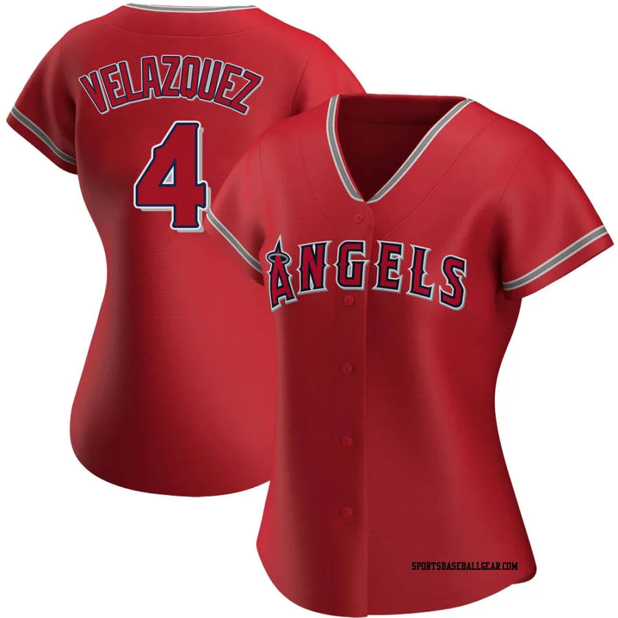 Andrew Velazquez Women's Los Angeles Angels Red Authentic Alternate Jersey