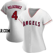 Andrew Velazquez Women's Los Angeles Angels White Authentic Home Jersey