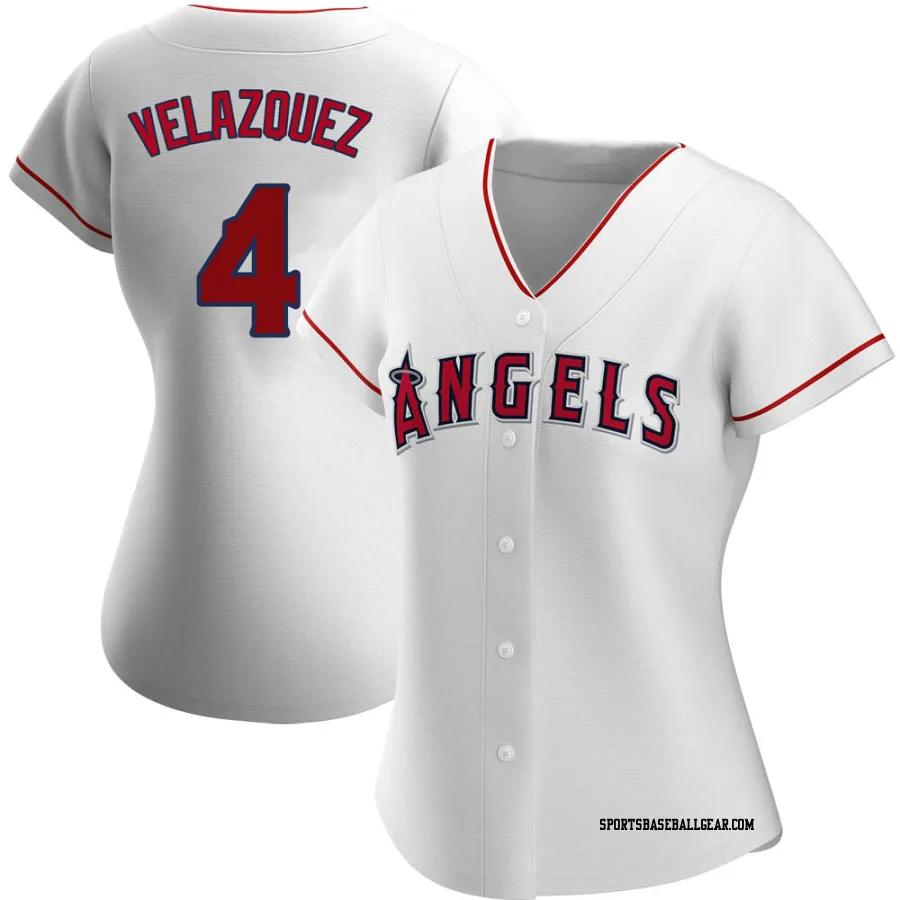 Andrew Velazquez Women's Los Angeles Angels White Authentic Home Jersey