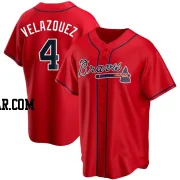 Andrew Velazquez Youth Atlanta Braves Red Replica Alternate Jersey