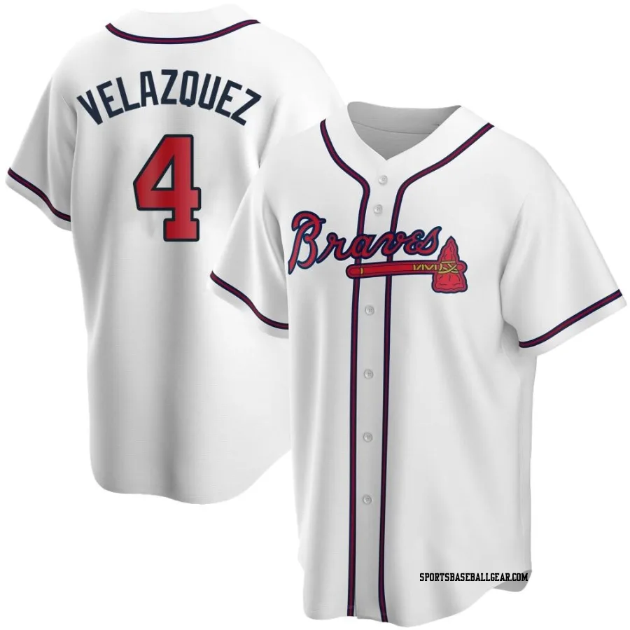 Andrew Velazquez Youth Atlanta Braves White Replica Home Jersey