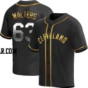 Andrew Walters Men's Cleveland Guardians Black Golden Replica Alternate Jersey